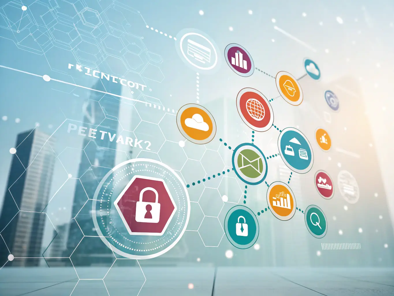 An image showing a secure online platform interface with encrypted data transfer symbols, emphasizing the security of international money transfers.